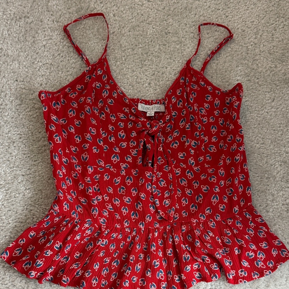 Patrons of Peace Red Floral Camisole